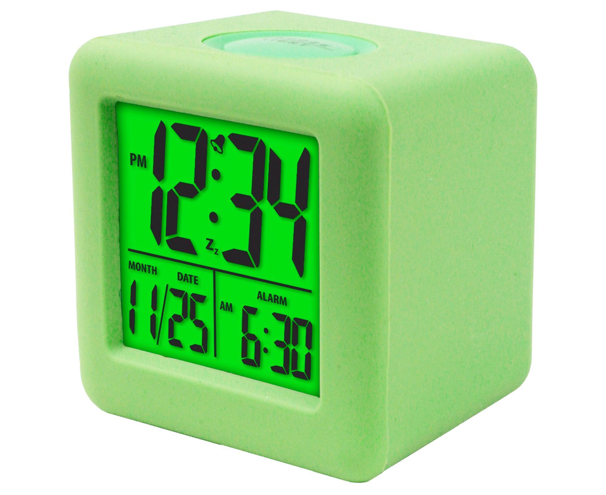 Digital Clock Shock-proof Snooze Function Silicon Cover Electrical LED Clock Household Supplies - Green - Image 3