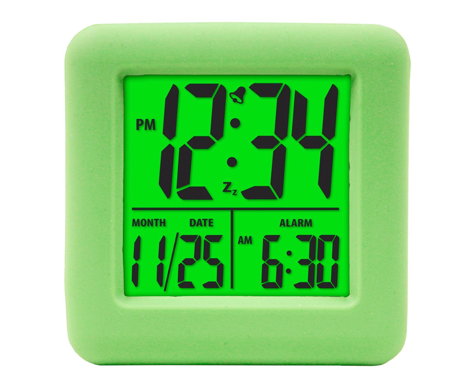 Digital Clock Shock-proof Snooze Function Silicon Cover Electrical LED Clock Household Supplies - Green - Image 4