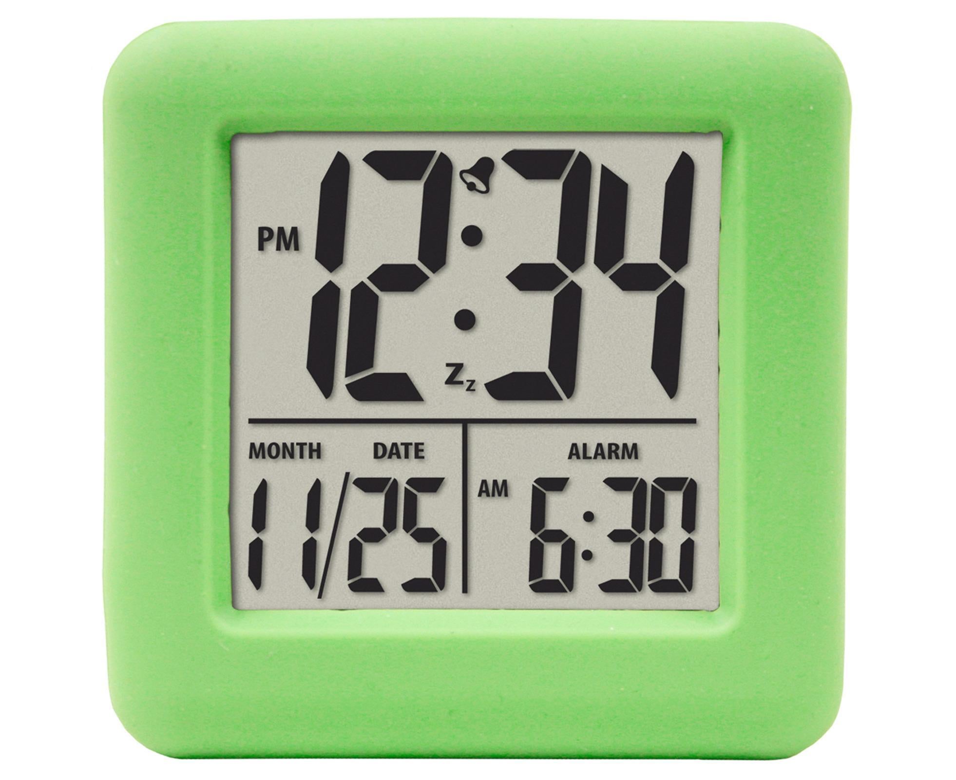 Digital Clock Shock-proof Snooze Function Silicon Cover Electrical LED Clock Household Supplies - Green - Image 6
