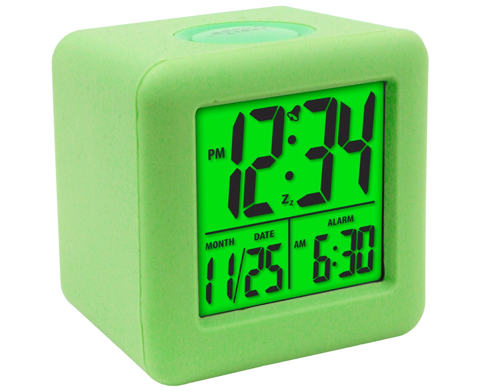 Digital Clock Shock-proof Snooze Function Silicon Cover Electrical LED Clock Household Supplies - Green - Image 7