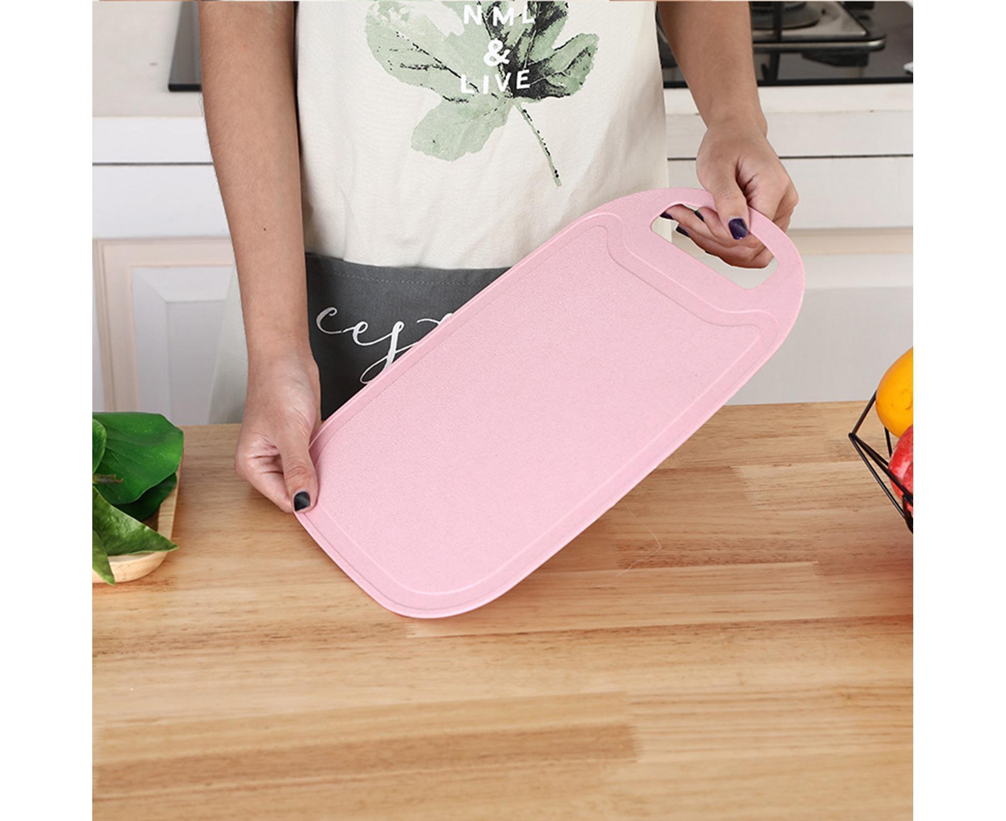 Chopping Block Food Grade Non-Slip 4 Colors Kitchen Cutting Board for Kitchen-Pink - Image 2
