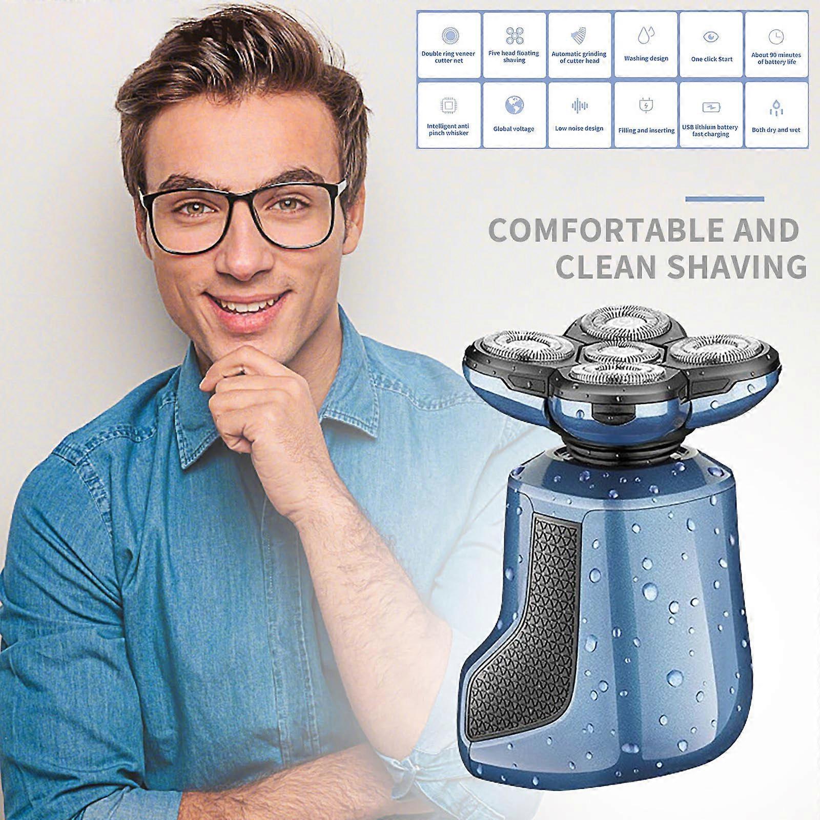 USB Shaver Charging Cable, Electric Razor with 5-Wash Head - Image 2