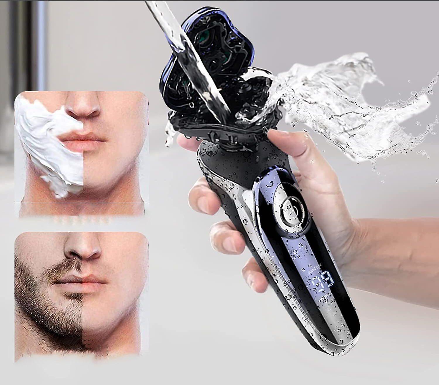 Men's Electric Rotary Shaver, Wet & Dry Beard Trimmer, Body Grooming Razor - Image 2