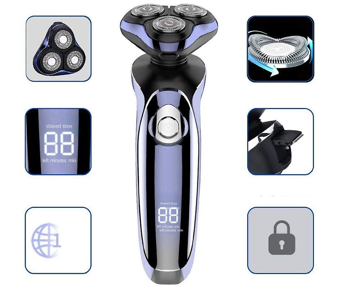 Men's Electric Rotary Shaver, Wet & Dry Beard Trimmer, Body Grooming Razor - Image 5