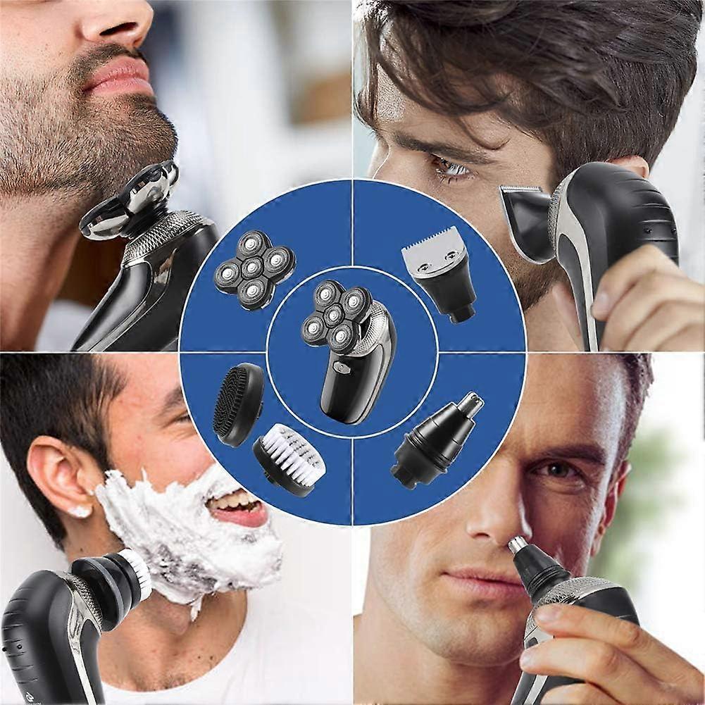 Rechargeable Bald Head Shaver for Men, USB Rotary Beard Trimmer, Waterproof - Image 4
