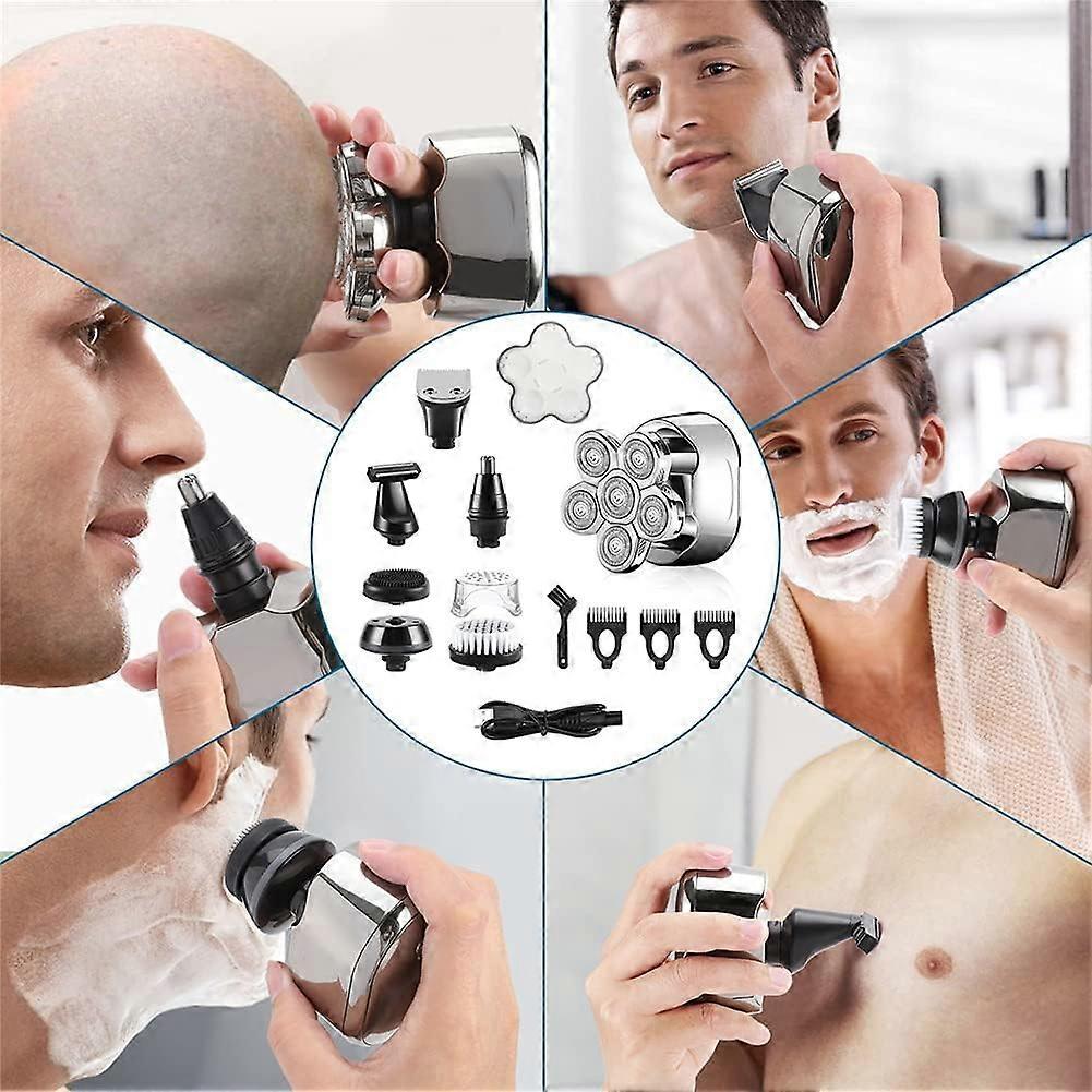 Waterproof USB Bald Head Shaver for Men, Rechargeable Rotary Razor - Image 2