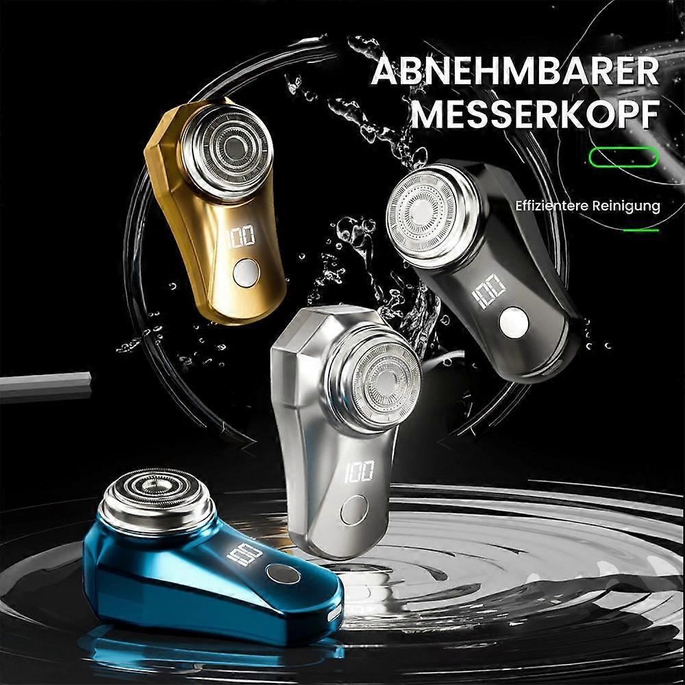 Silver USB Electric Shaver for Men, Compact Beard Razor - Image 2