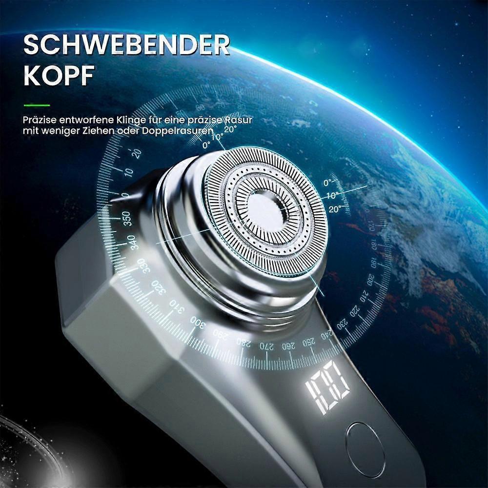 Silver USB Electric Shaver for Men, Compact Beard Razor - Image 3