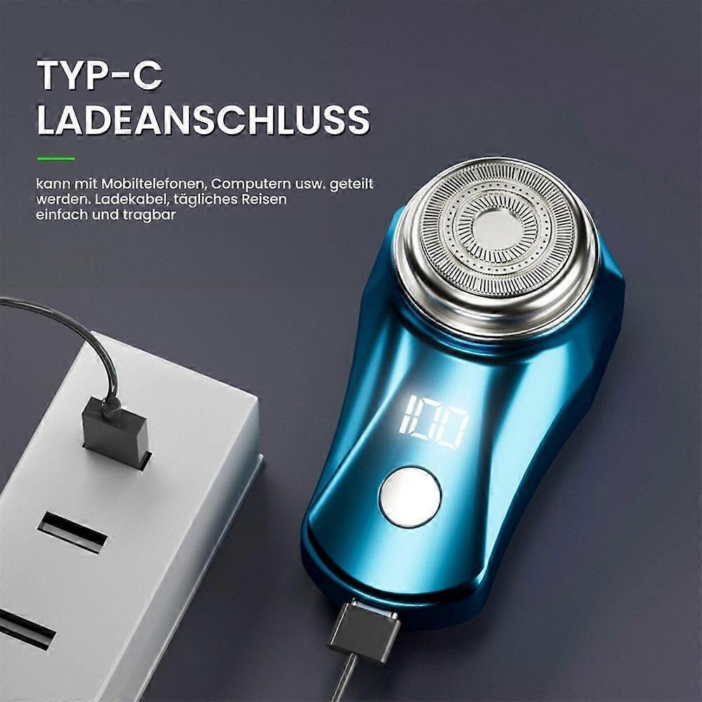 Silver USB Electric Shaver for Men, Compact Beard Razor - Image 4