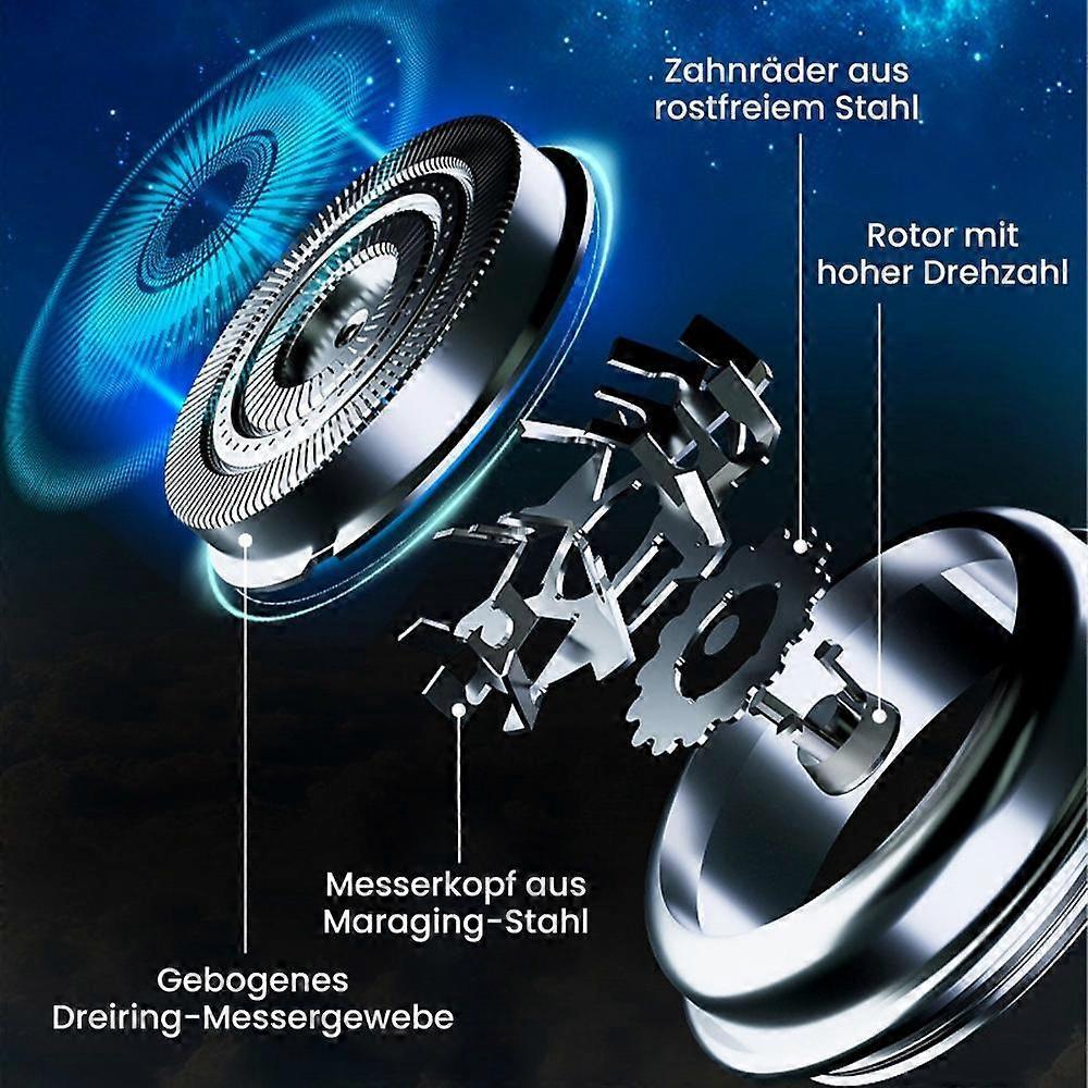 Silver USB Electric Shaver for Men, Compact Beard Razor - Image 5
