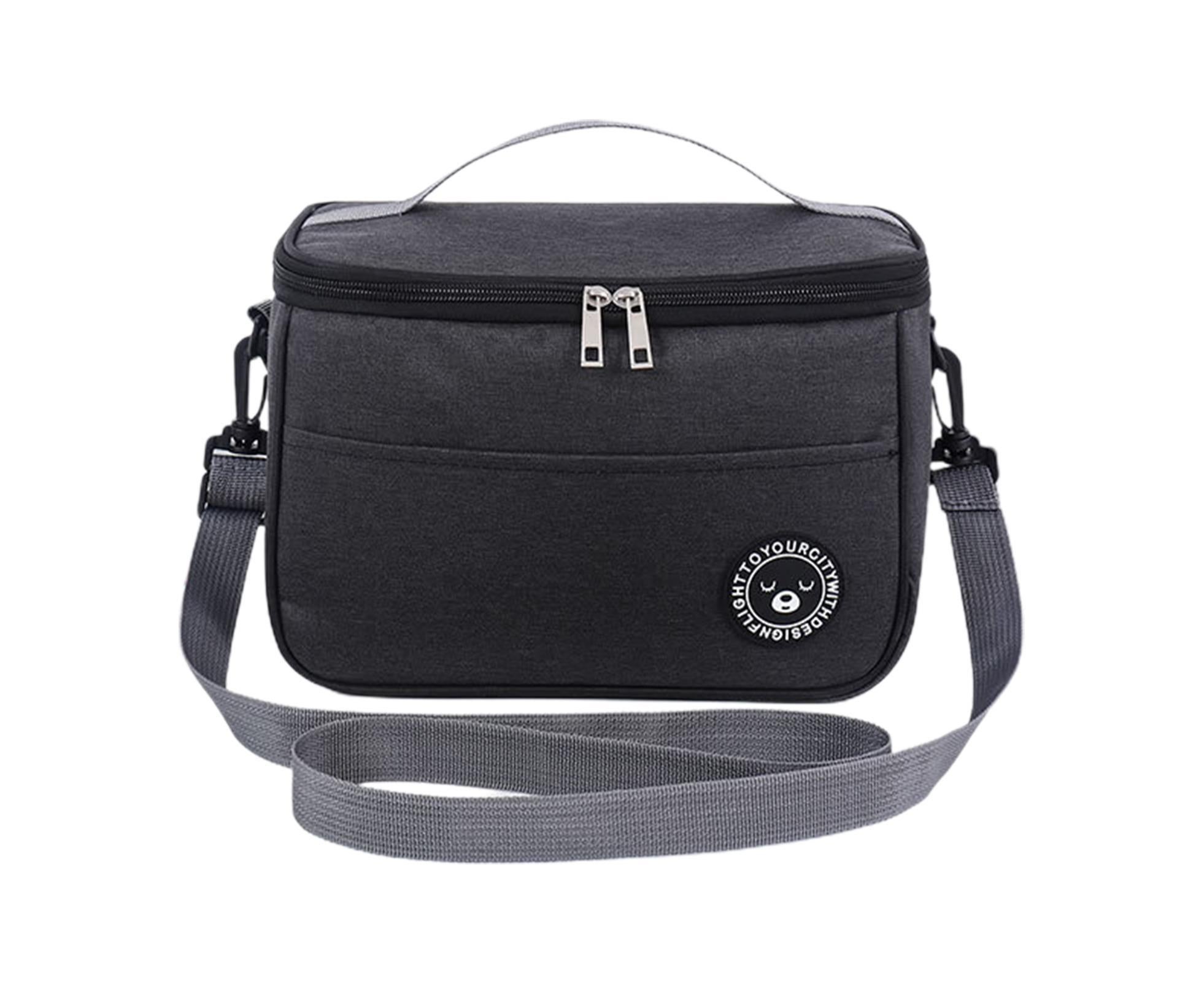 Bento Bag Waterproof Oxford Cloth Lunch Bag-Black - Image 1