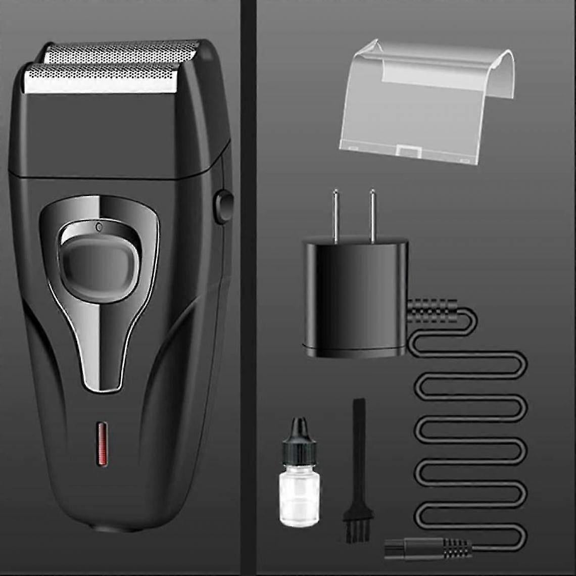 Heavy-Duty Rechargeable Shaver for Men, Face Care Grooming Razor, Black - Image 2