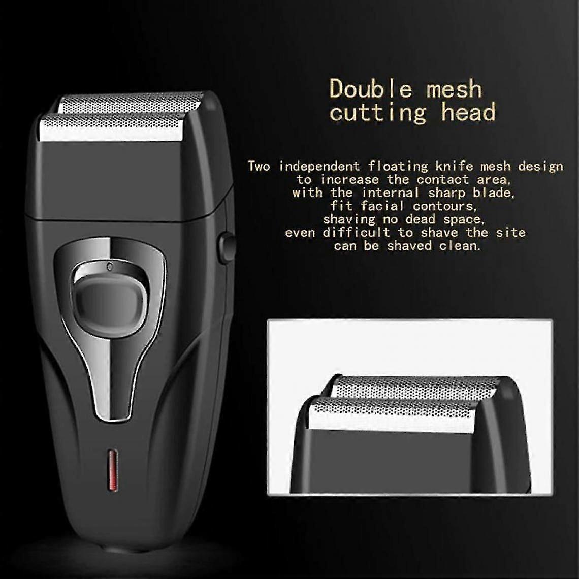 Heavy-Duty Rechargeable Shaver for Men, Face Care Grooming Razor, Black - Image 4
