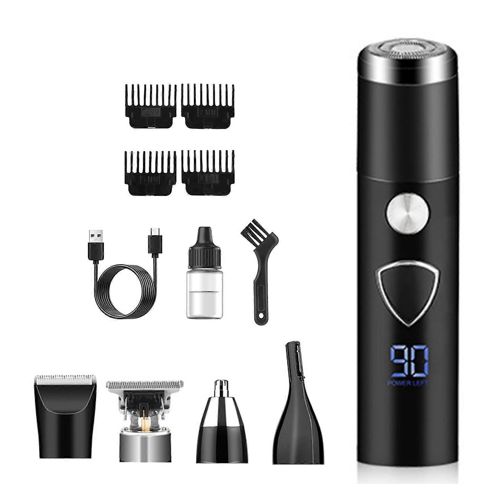 5-in-1 Bald Shaver with LED Display, Multiple Heads for Men's Grooming - Image 1