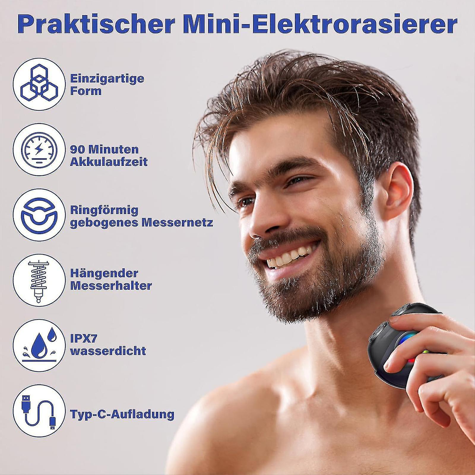 Mini RGB Electric Shaver for Men, Wet & Dry Beard Razor for Travel - Image 2