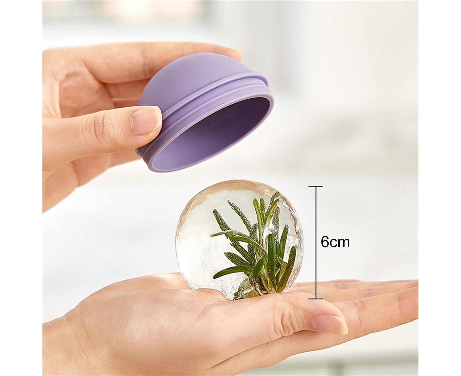 2Pcs Ice Cube Mold Reusable DIY Creative Light Bulb Shape Ice Ball Maker Household Supplies -Purple - Image 3