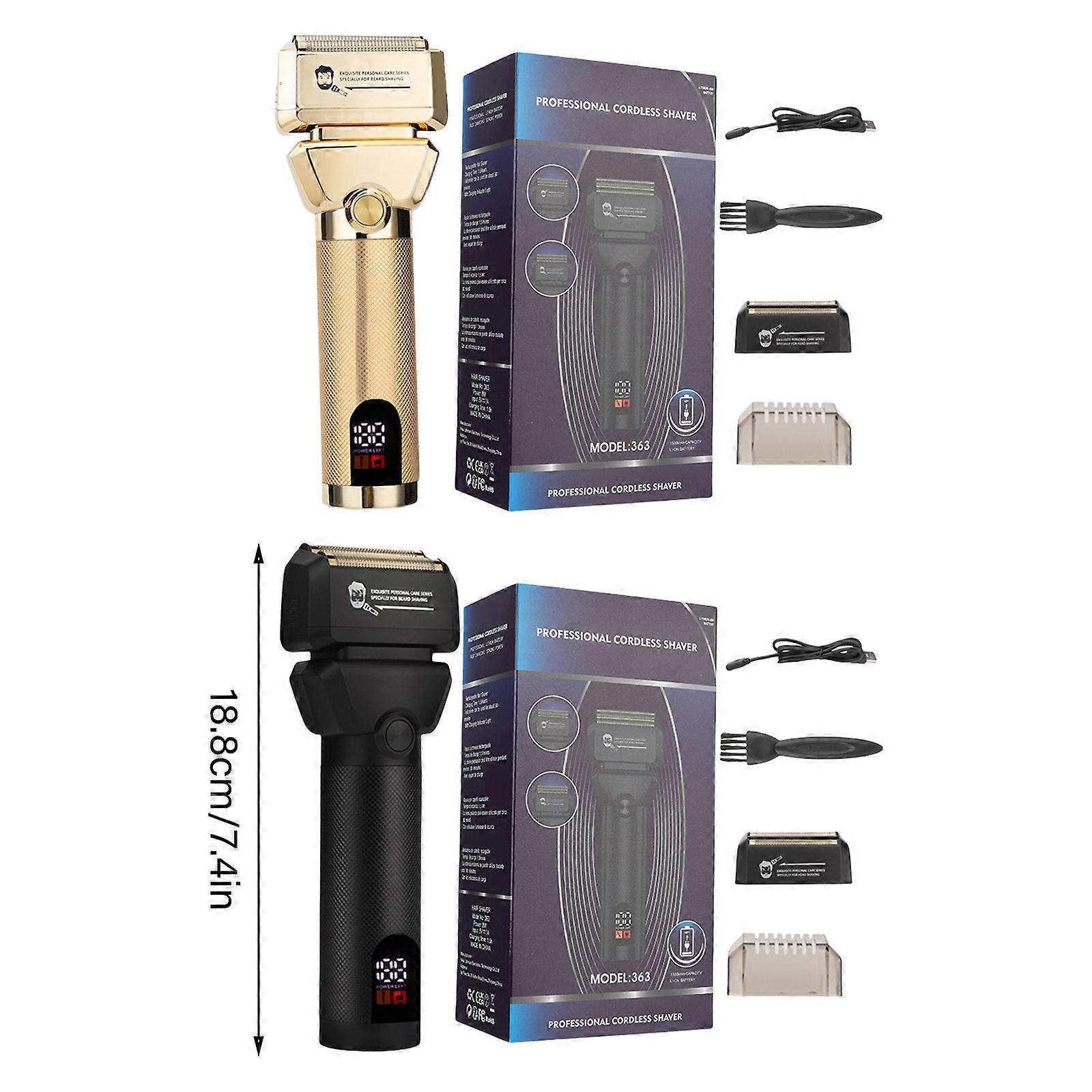 Foil Electric Shaver for Bald Men, Gold Cordless Barber Razor - Image 3