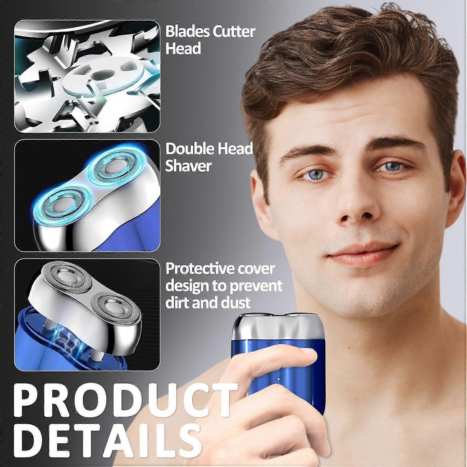 USB Portable Beard Shaver for Men, Mini Cordless Electric Razor - Image 3