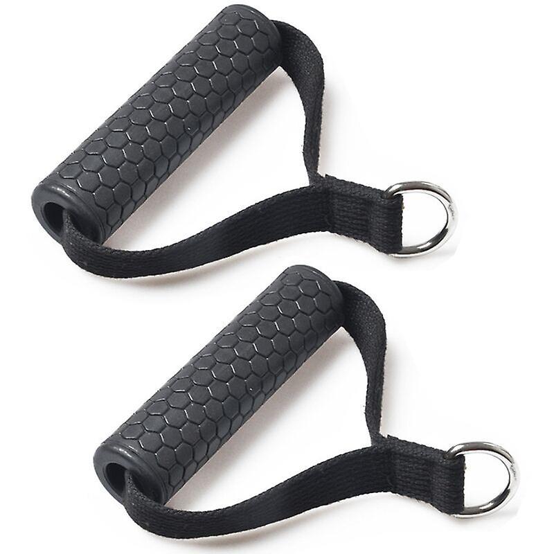 2pcs Rubber Cable Machine Grips, Resistance Band Handle Attachment for Home Gym - Image 2