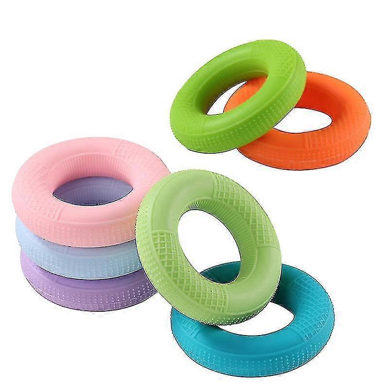 4-Pack Mesh Silicone Grip Circles, Rehab Gym Hand Strength Trainer, 50lb, Blue - Image 2