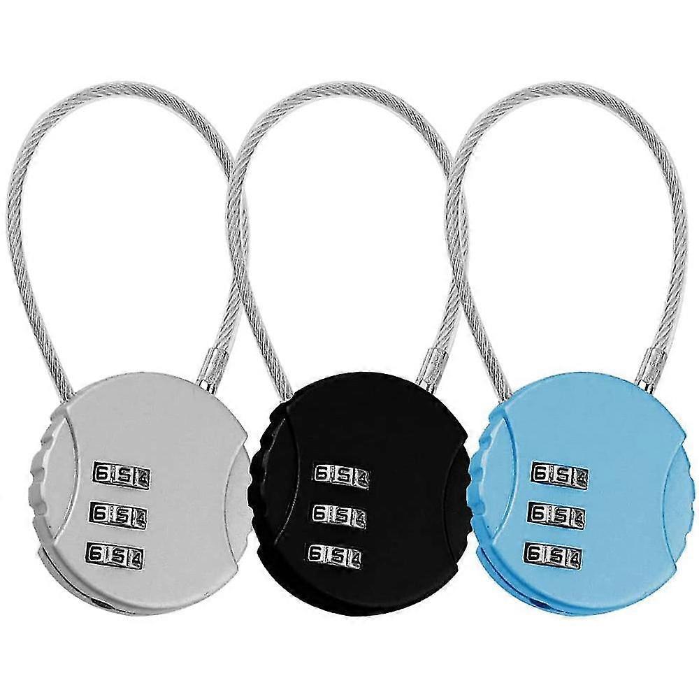 3pcs Digital Combination Luggage Lock - Travel Bag Padlock Set - Image 1