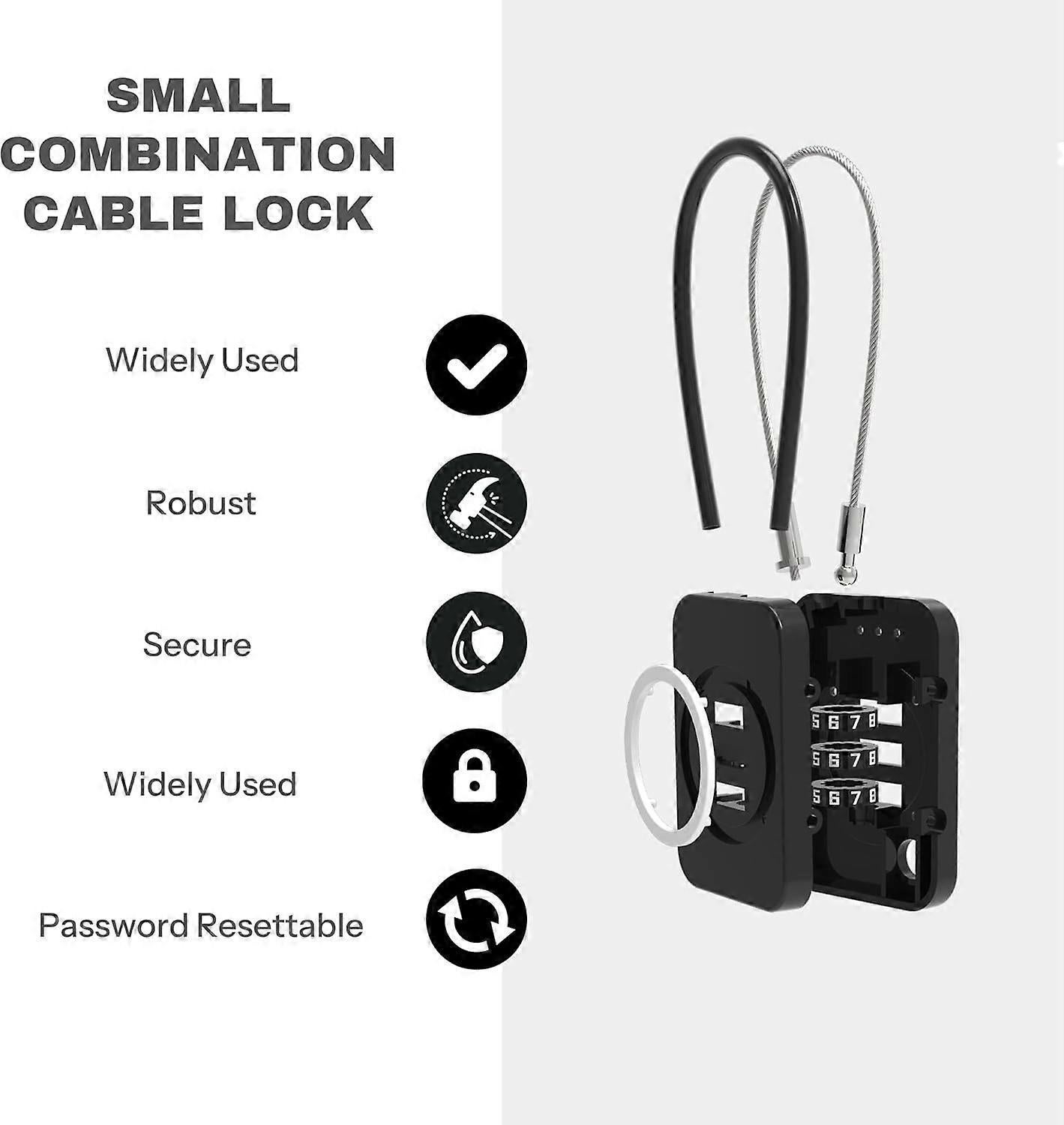 Premium Cable Combo Lock - Coded Travel Lock for Luggage - Image 2