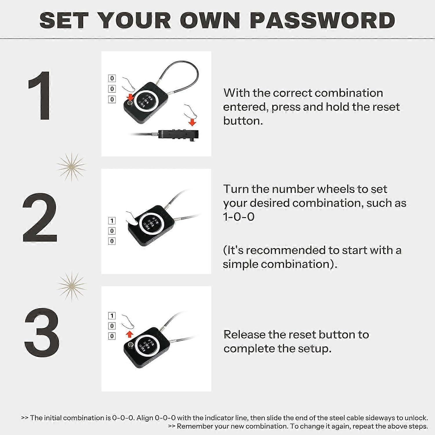 Premium Cable Combo Lock - Coded Travel Lock for Luggage - Image 4
