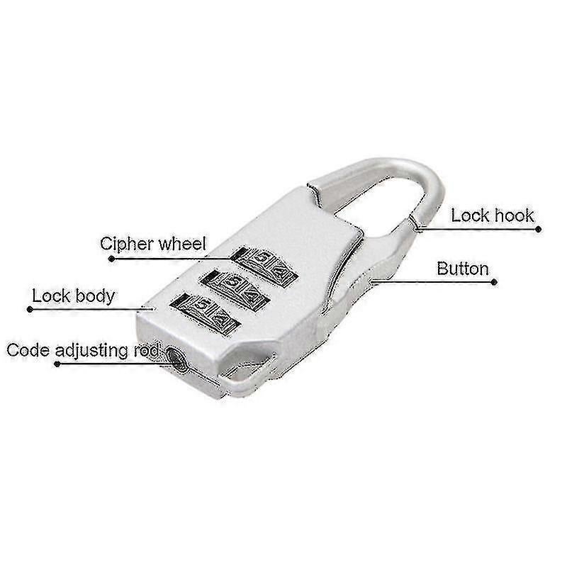 3-Digit Travel Luggage Lock - Small Combination Lock for Bags - Image 2