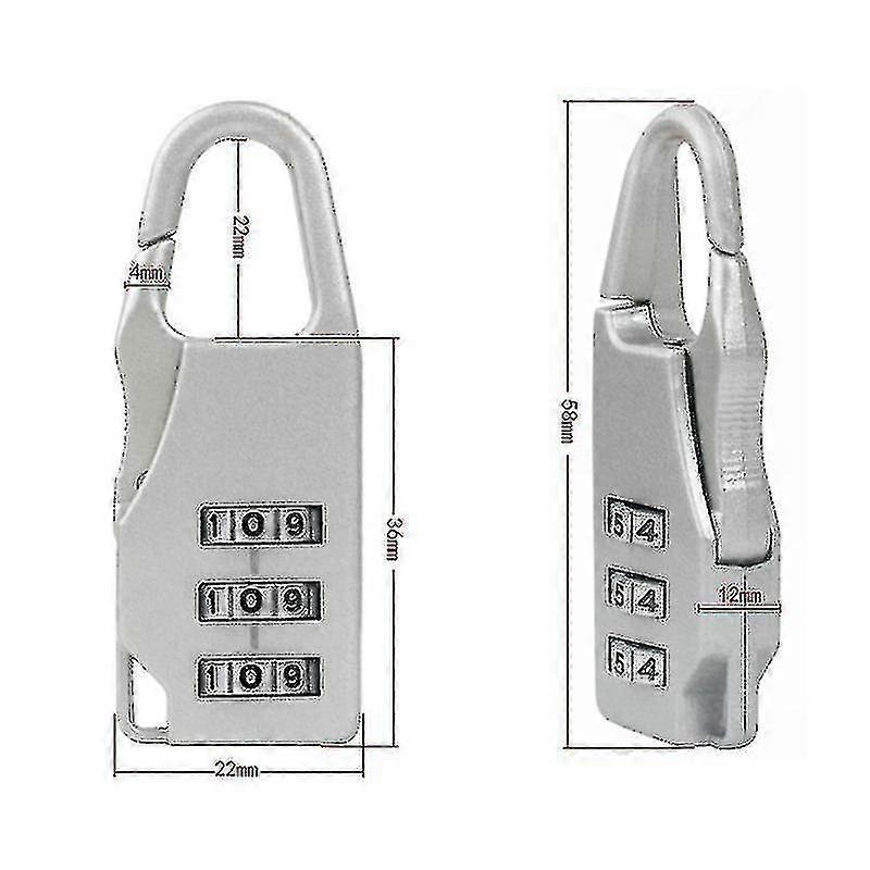 3-Digit Travel Luggage Lock - Small Combination Lock for Bags - Image 3