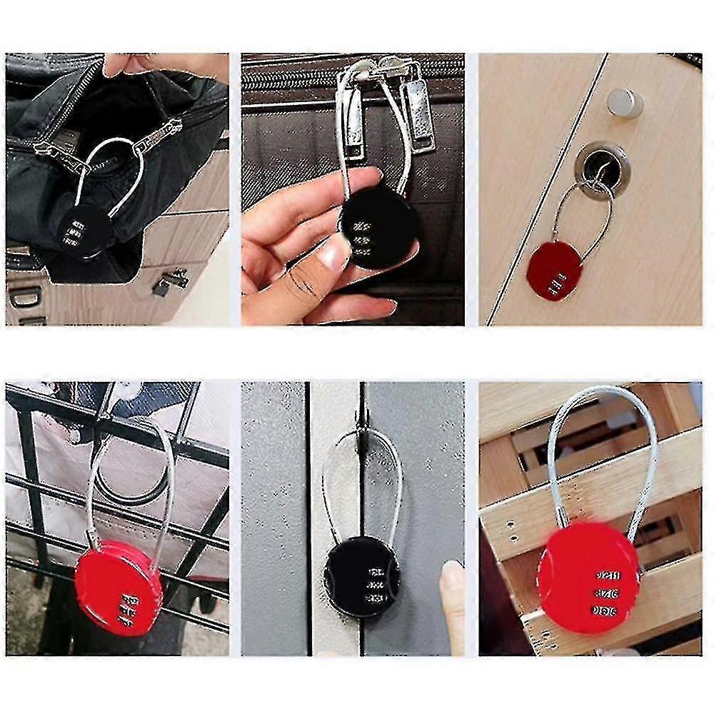 3-Digit Mini Combo Padlock - Resettable Luggage Lock for Travel - Image 5