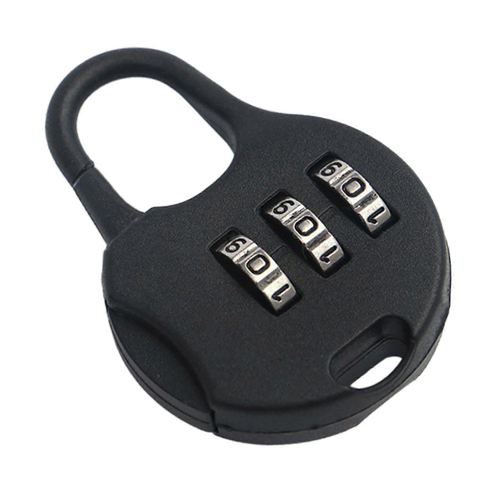 Black 3-Digit Combo Padlock - Drawer & Luggage Lock for Home - Image 1