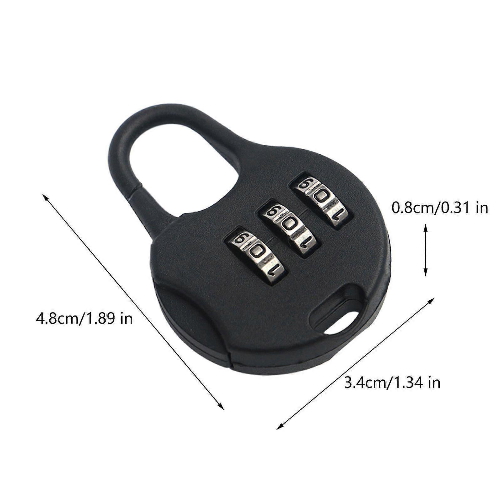 Black 3-Digit Combo Padlock - Drawer & Luggage Lock for Home - Image 2