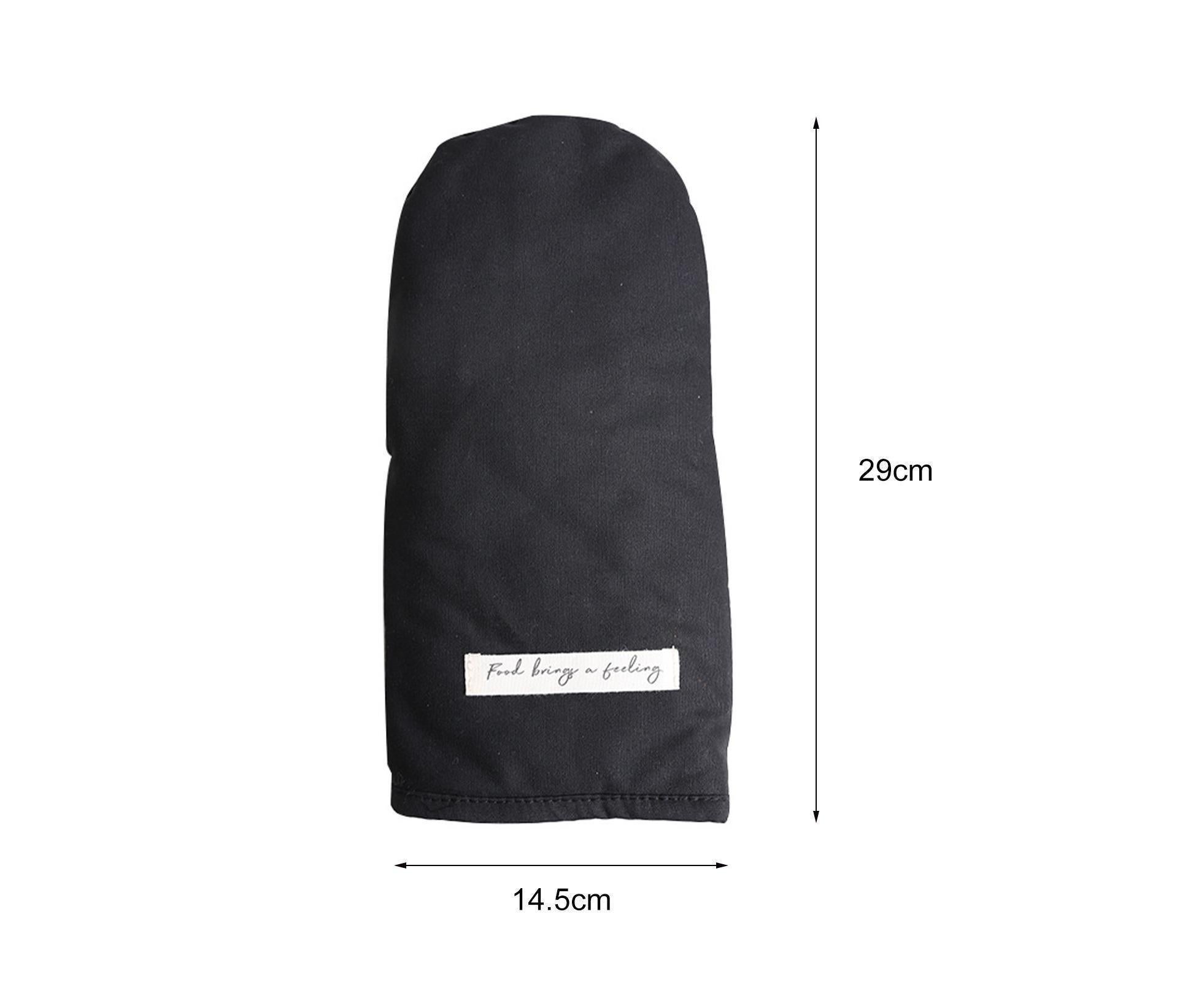 Heat Insulated Glove Cotton Grilling Gloves-Black - Image 3