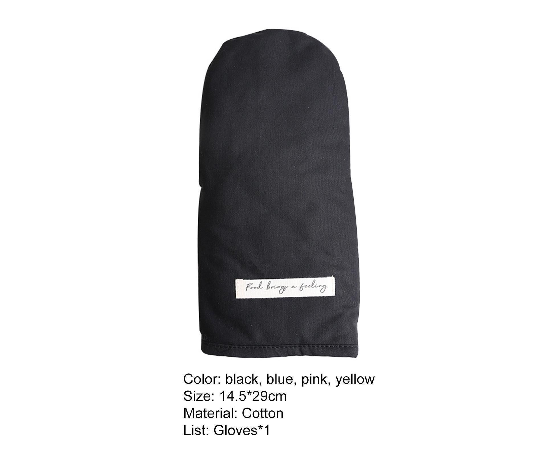 Heat Insulated Glove Cotton Grilling Gloves-Black - Image 4