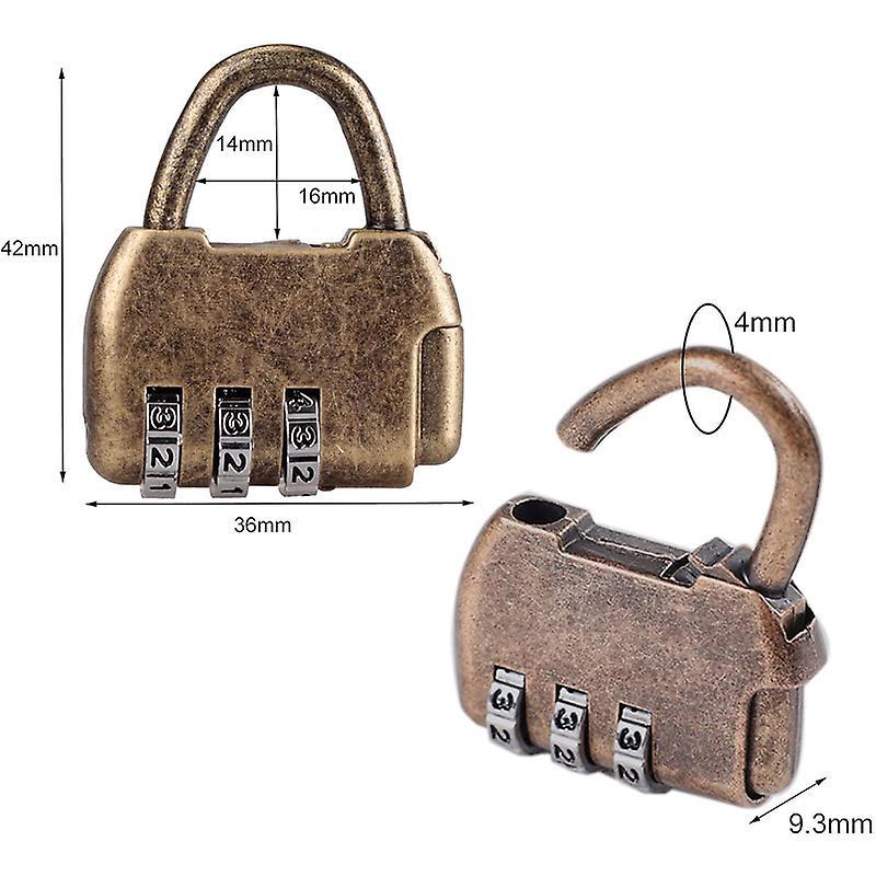 4pcs Vintage Mini Padlock - Diary & Luggage Combo Lock Set - Image 2