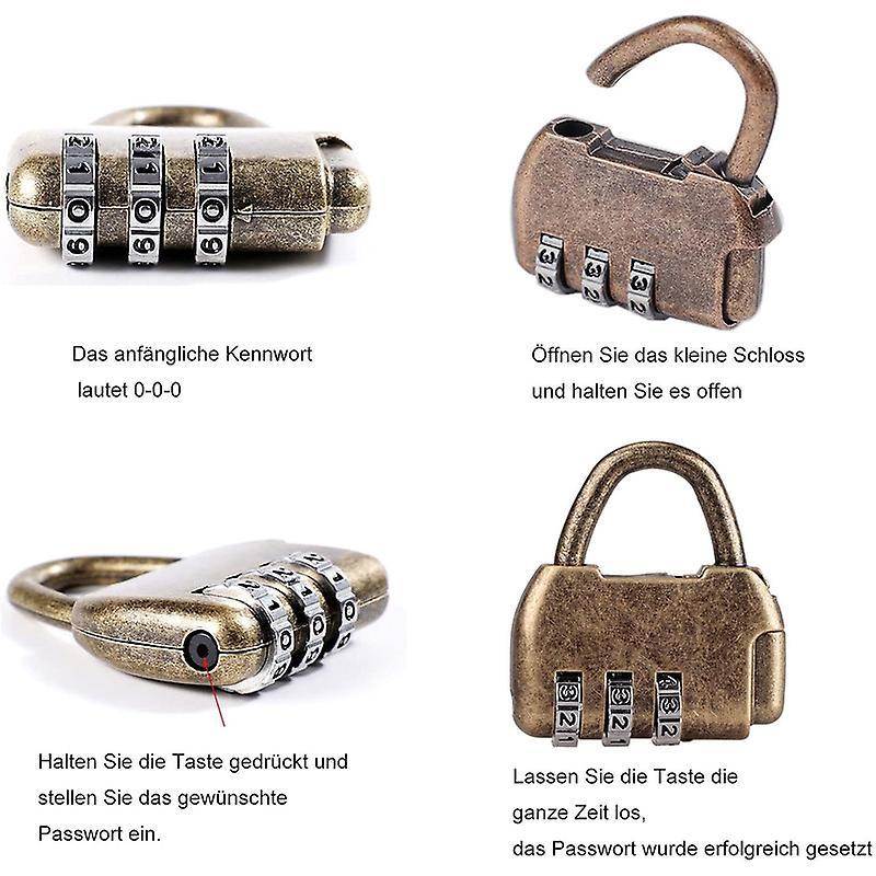 4pcs Vintage Mini Padlock - Diary & Luggage Combo Lock Set - Image 4