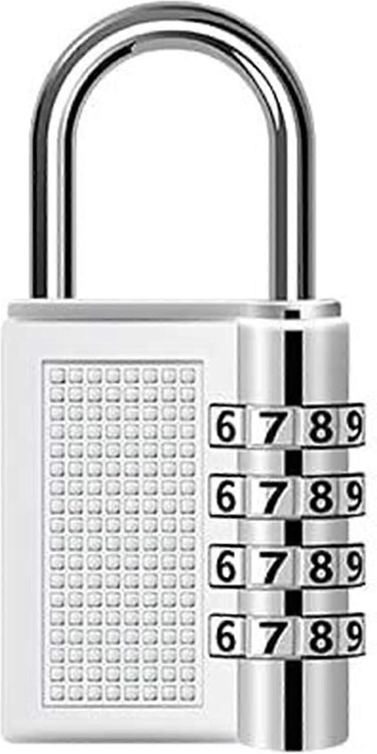 4-Digit Zinc Alloy Combo Padlock - Silver Travel Luggage Lock - Image 1