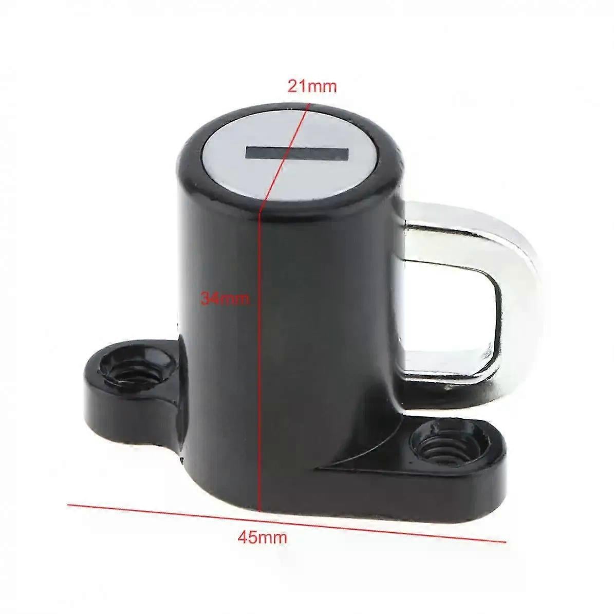 Motorcycle Helmet Lock - Universal Black B-Type with Key - Image 2