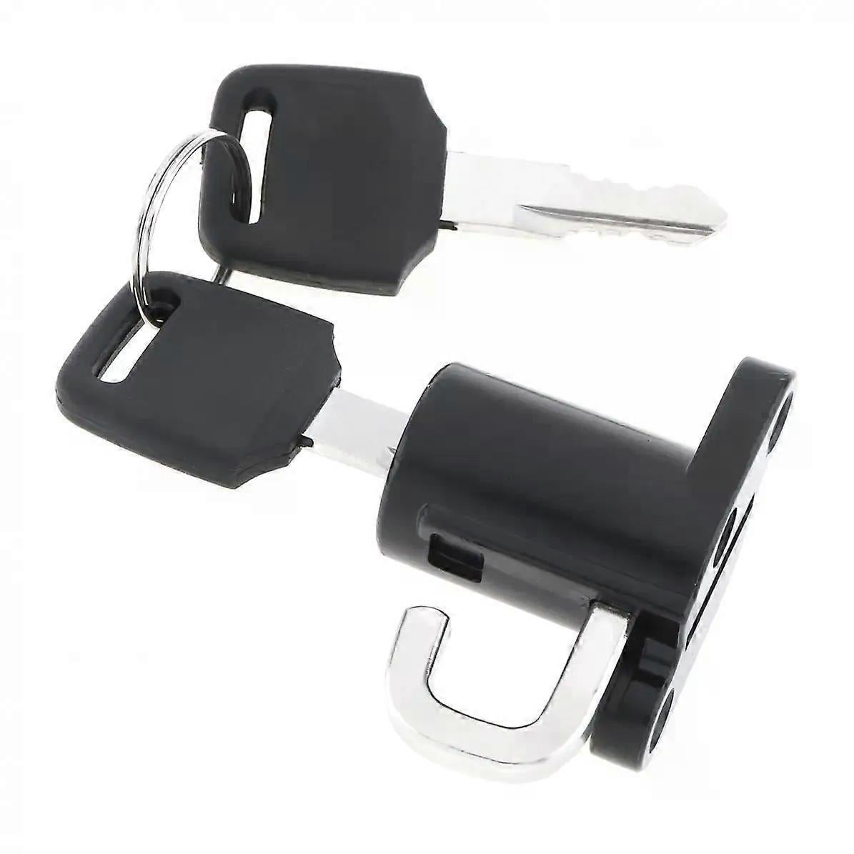 Motorcycle Helmet Lock - Universal Black B-Type with Key - Image 3