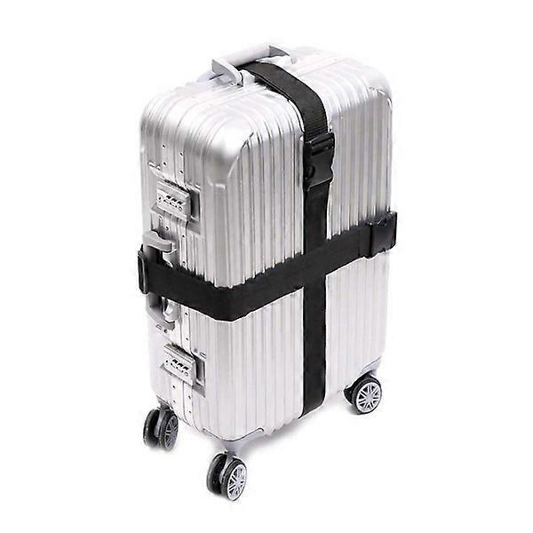 2-Pack Black Luggage Strap with Lock - Adjustable Travel Belt Set - Image 2
