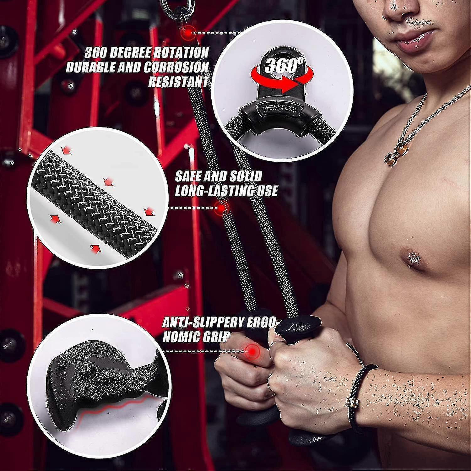 Anti-Slip Ergonomic Triceps Rope, Gym Cable Attachment for Workout - Image 4