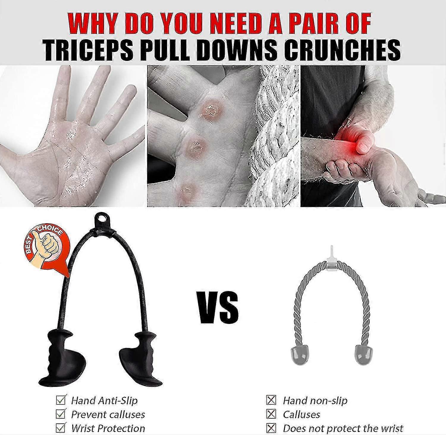 Anti-Slip Ergonomic Triceps Rope, Gym Cable Attachment for Workout - Image 5