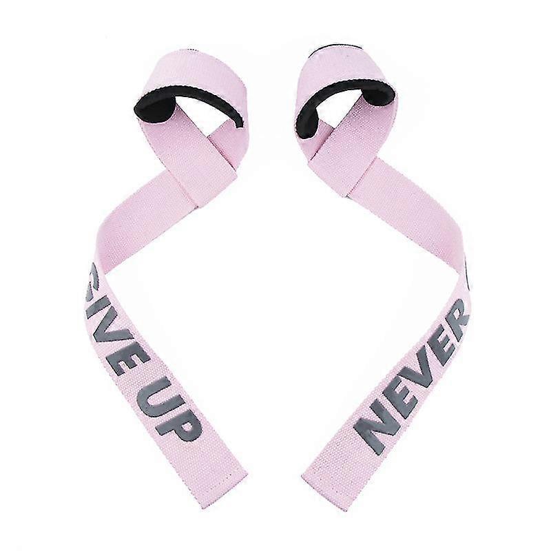 2pcs Padded Weight Lifting Straps, Anti-Slip Wrist Grip for Gym Fitness, Pink - Image 1