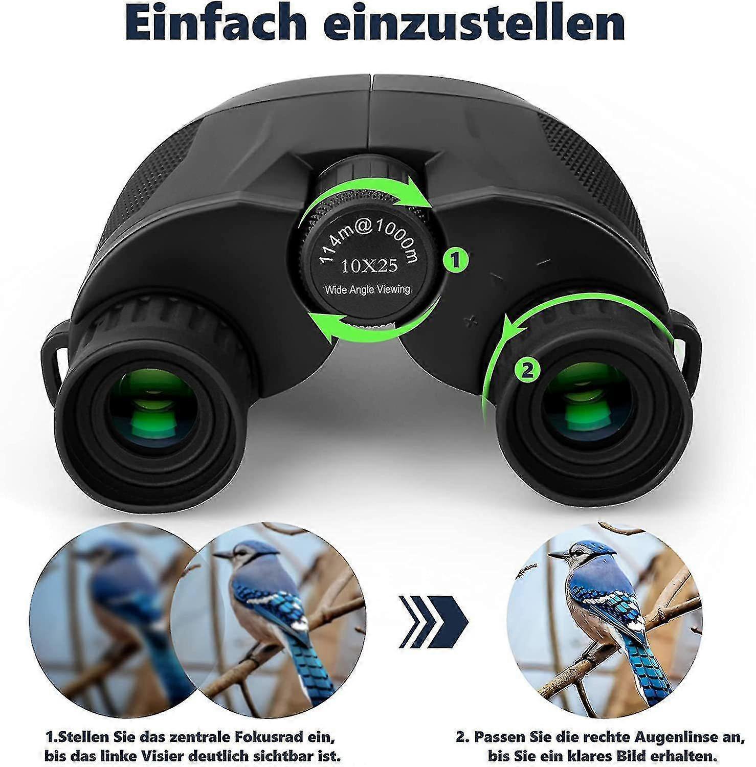 10x25 HD Binoculars with Vis Technology Compact Lightweight Outdoor Viewing - Image 2