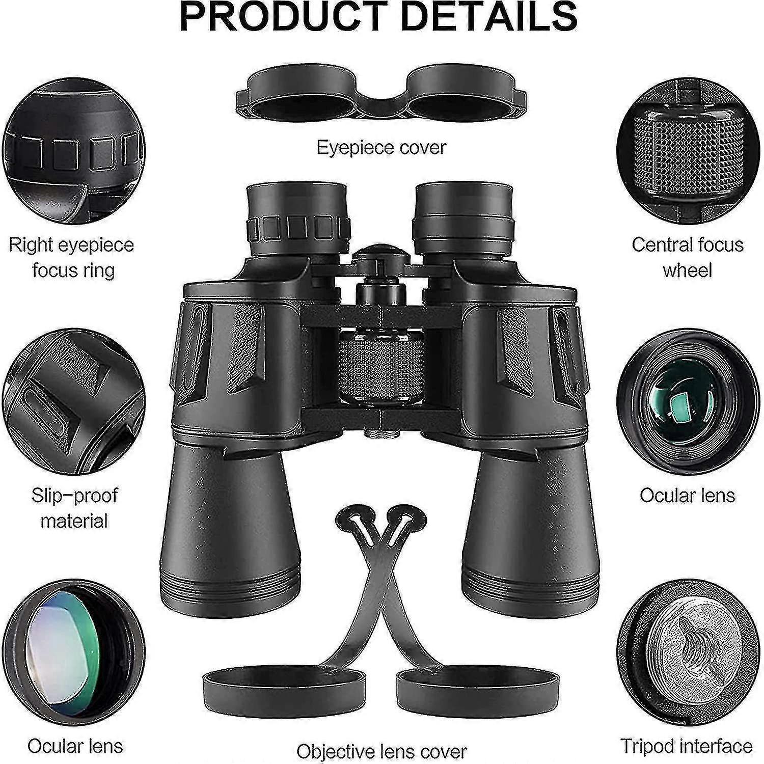 20x50 Hunting Binoculars with Night Vision Bird Watching Compact Binoculars - Image 3