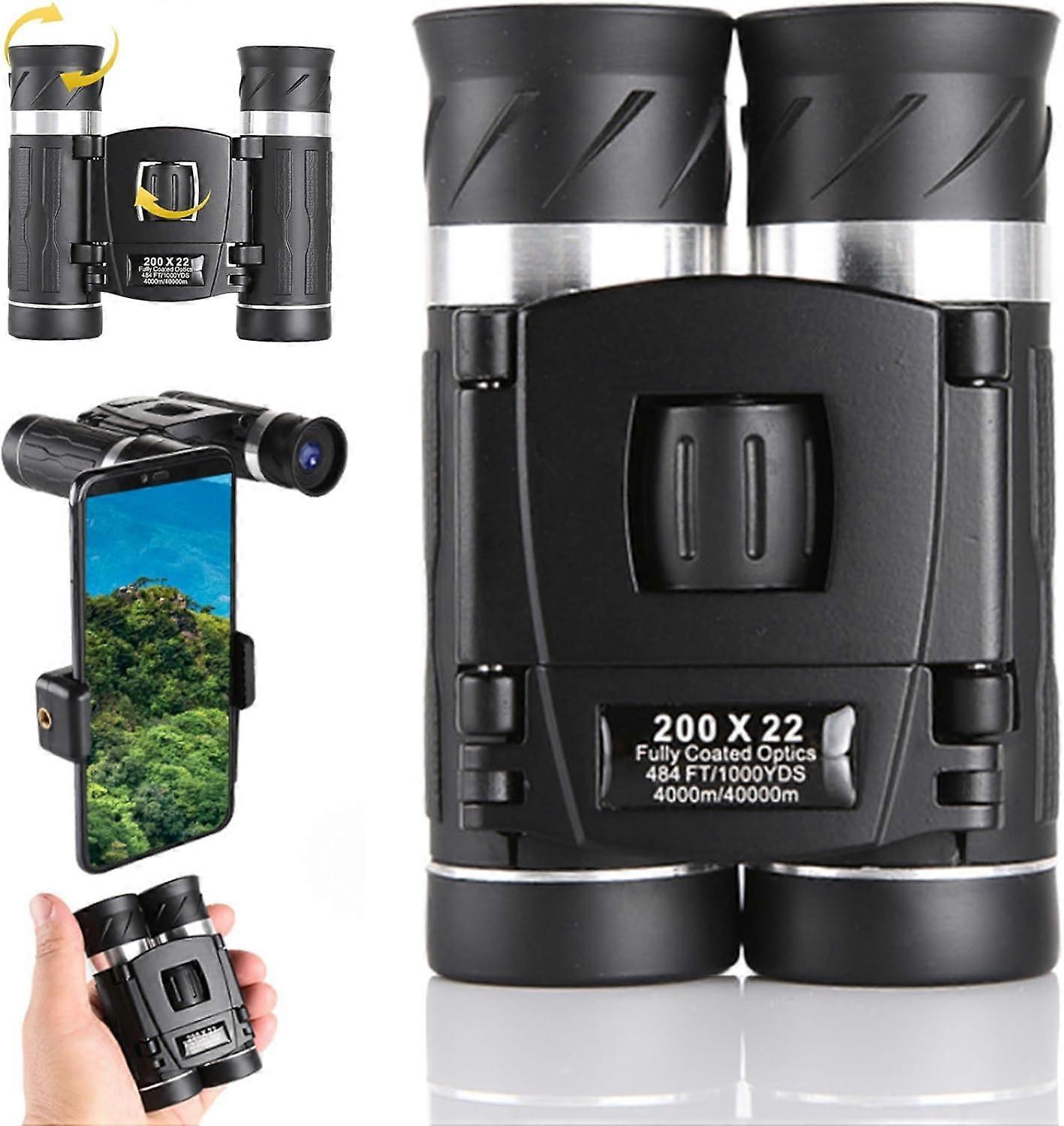 200x22 HD Binoculars for Adults High Power Compact Travel Bird Watching Binoculars - Image 1