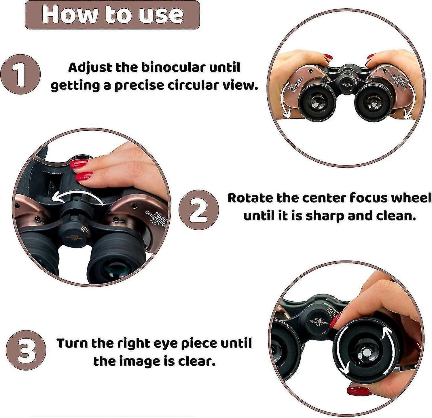 20x50 Compact Binoculars with Strap High Power Outdoor Telescope - Image 3