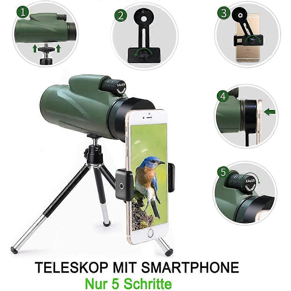 Waterproof Spotting Binoculars for Adults Small Night Vision Green Compact - Image 3