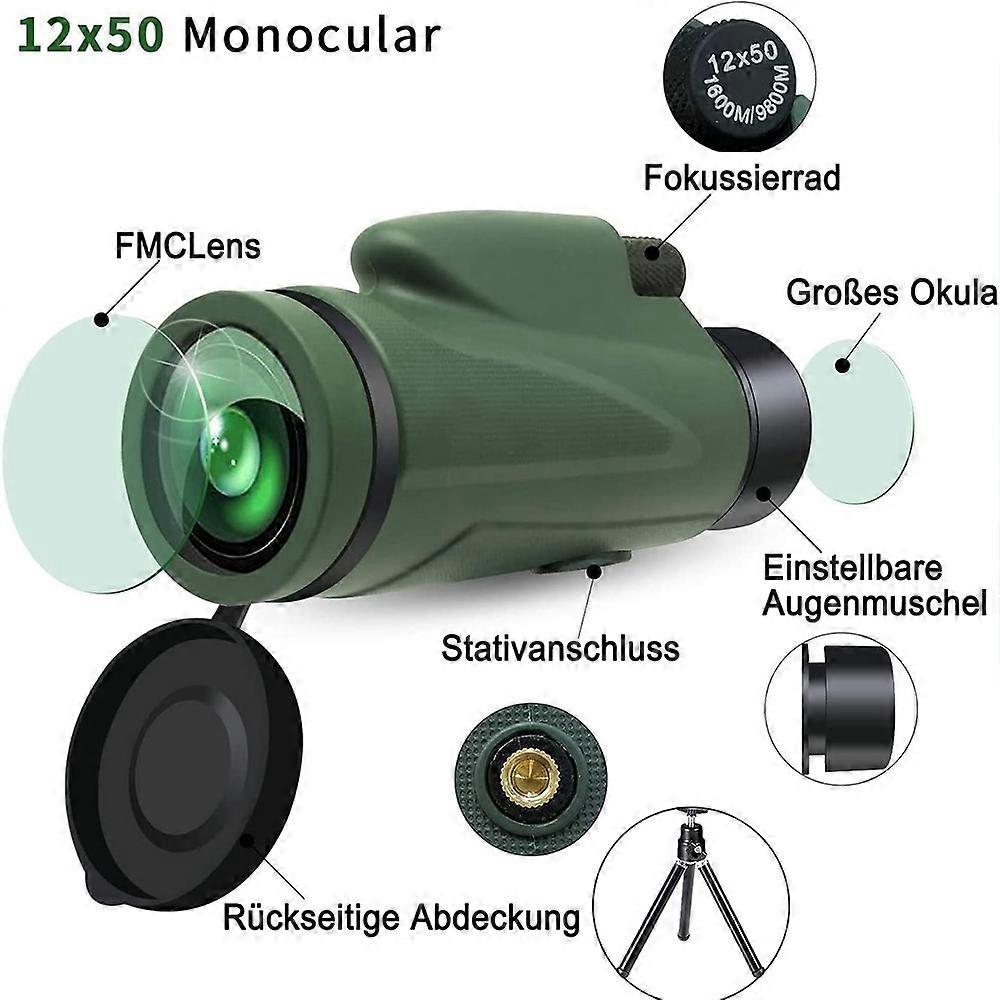 Waterproof Spotting Binoculars for Adults Small Night Vision Green Compact - Image 4