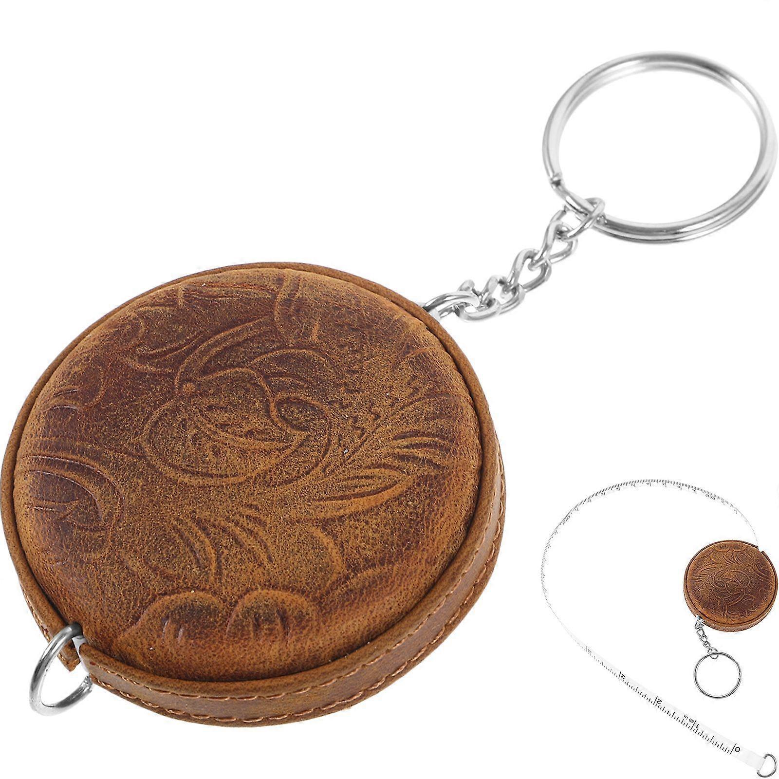 Mini Retractable Tape Measure Vintage Measuring Tape with Keychain Portable - Image 1
